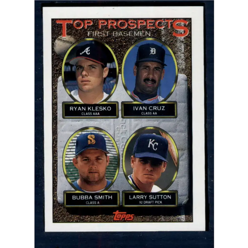 1993 Topps #423 Ryan Klesko/Ivan Cruz/Bubba Smith/Larry Sutton NM-MT RC Rookie Atlanta Braves/Detroit Tigers/Seattle