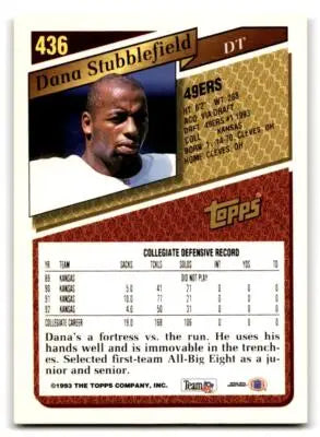 1993 Topps #436 Dana Stubblefield - Football Card Single