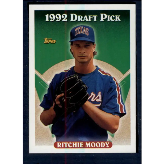 1993 Topps #438 Ritchie Moody NM-MT RC Rookie Texas Rangers Baseball Card - Baseball Card Single