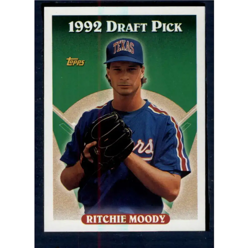 1993 Topps #438 Ritchie Moody NM-MT RC Rookie Texas Rangers Baseball Card - Baseball Card Single
