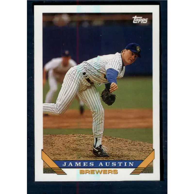 1993 Topps #449 Jim Austin NM-MT Milwaukee Brewers Baseball Card - Baseball Card Single