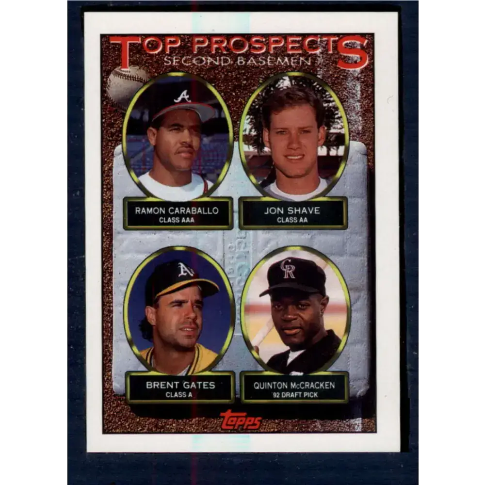 1993 Topps #451 Ramon Caraballo/Jon Shave/Brent Gates/Quinton McCracken NM-MT RC Rookie Colorado Rockies/Atlanta