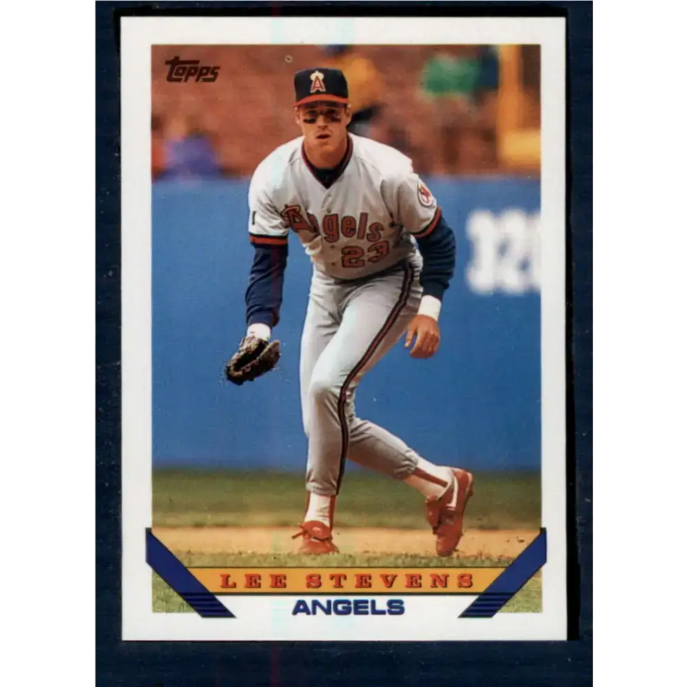 1993 Topps #467 Lee Stevens NM-MT California Angels Baseball Card - Baseball Card Single