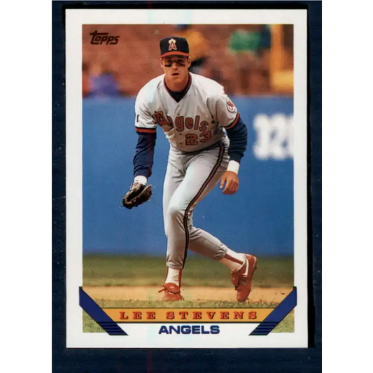 1993 Topps #467 Lee Stevens NM-MT California Angels Baseball Card - Baseball Card Single