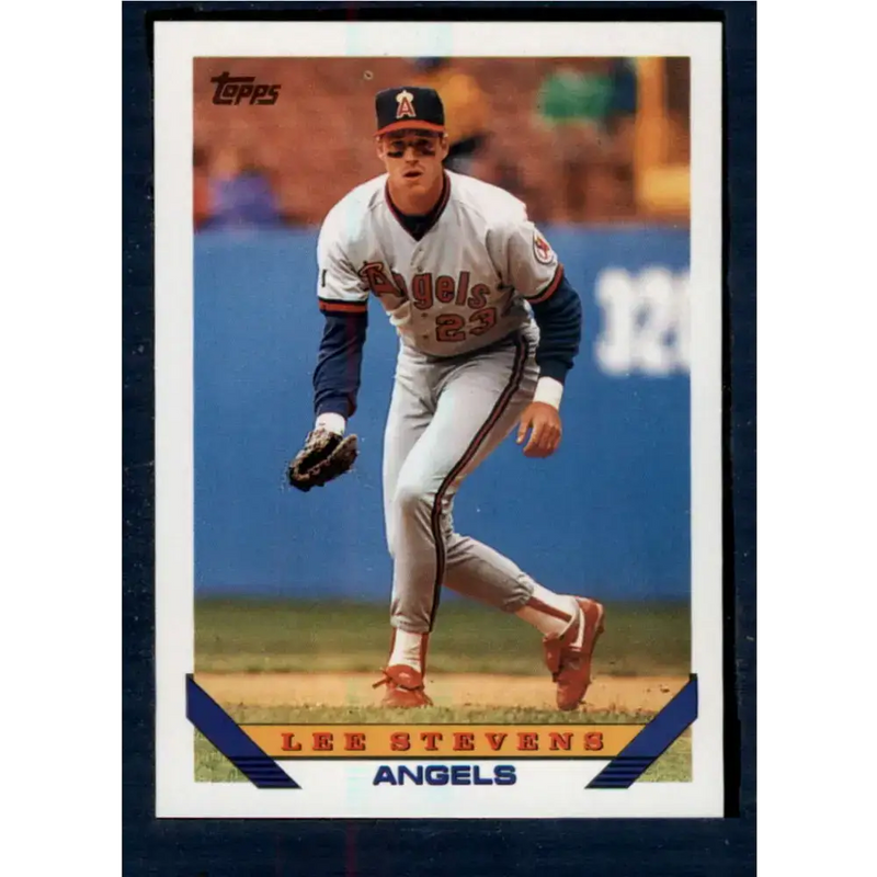 1993 Topps #467 Lee Stevens NM-MT California Angels Baseball Card - Baseball Card Single