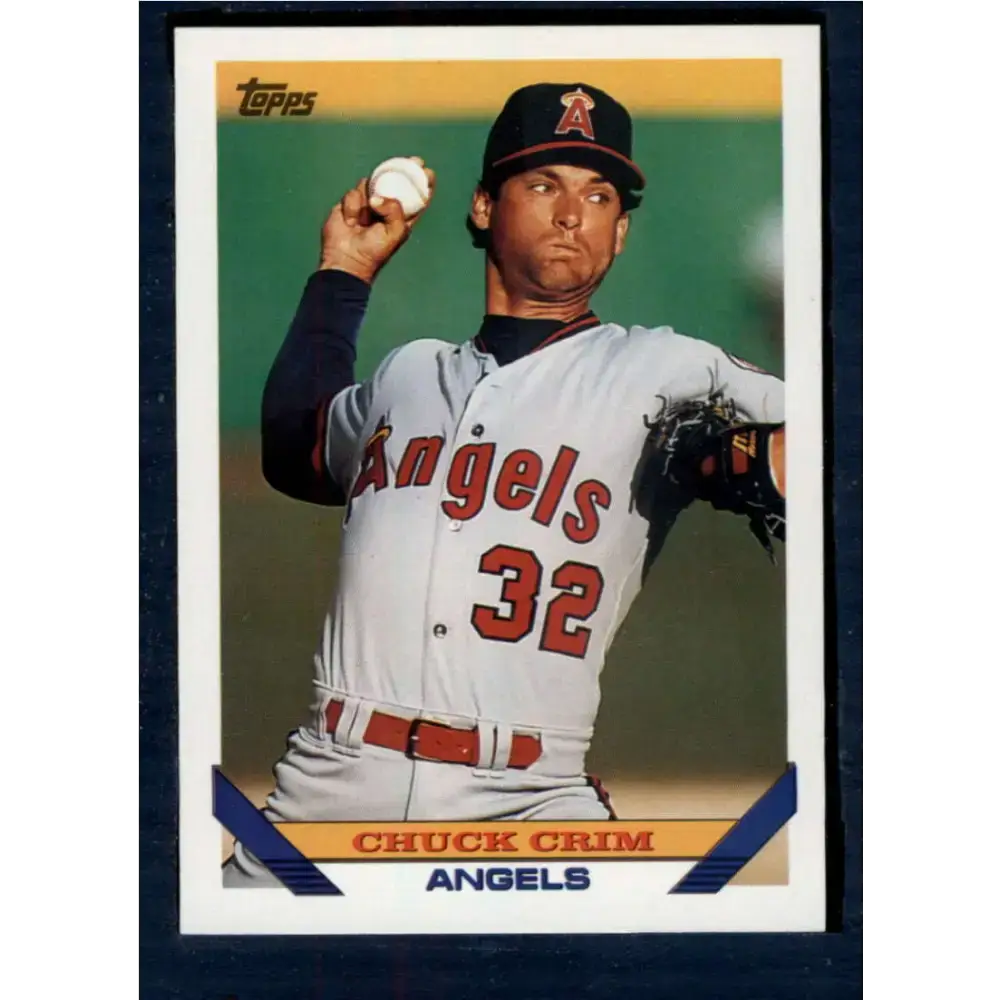 1993 Topps #499 Chuck Crim NM-MT California Angels Baseball Card - Baseball Card Single