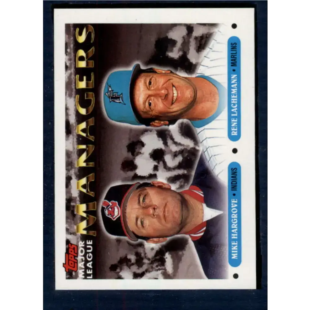 1993 Topps #505 Mike Hargrove/Rene Lachemann NM-MT Cleveland Indians/Florida Marlins Baseball Card - Baseball Card