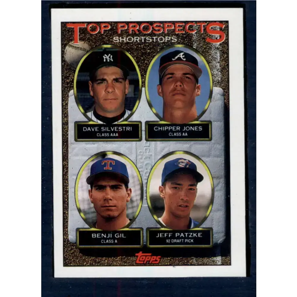 1993 Topps #529 Dave Silvestri/Chipper Jones/Benji Gil/Jeff Patzke NM-MT RC Rookie New York Yankees/Atlanta