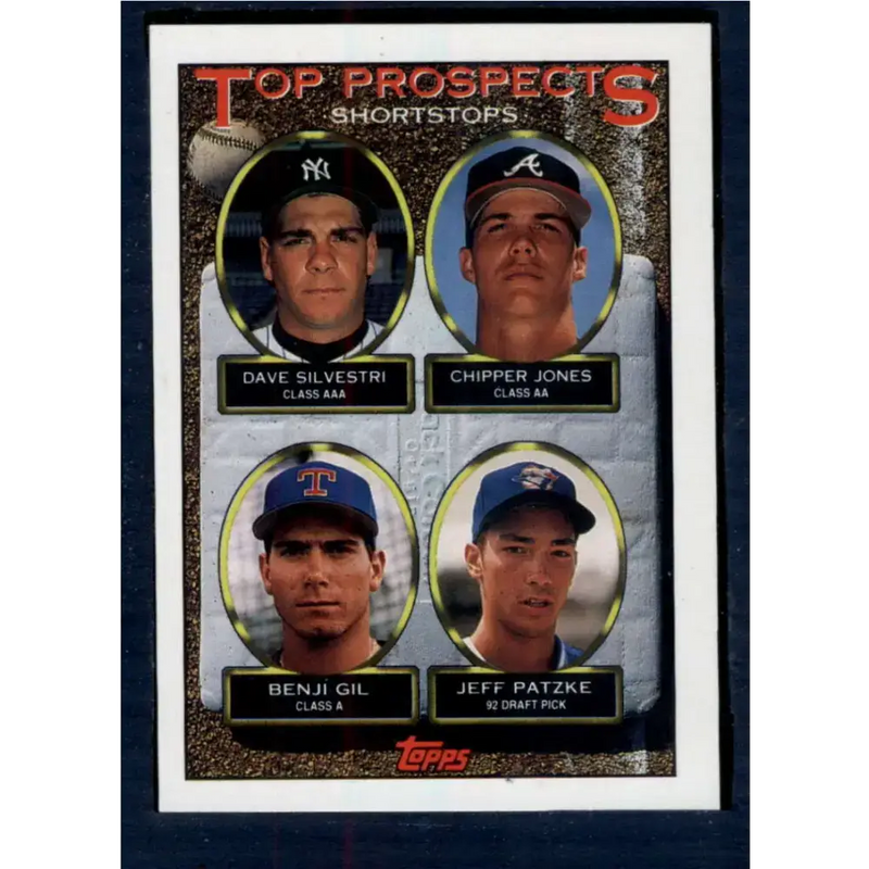 1993 Topps #529 Dave Silvestri/Chipper Jones/Benji Gil/Jeff Patzke NM-MT RC Rookie New York Yankees/Atlanta