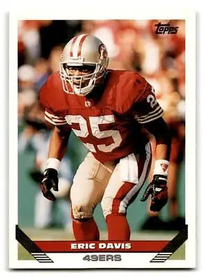 Football player in uniform featured on 1993 Topps #535 Eric Davis baseball card