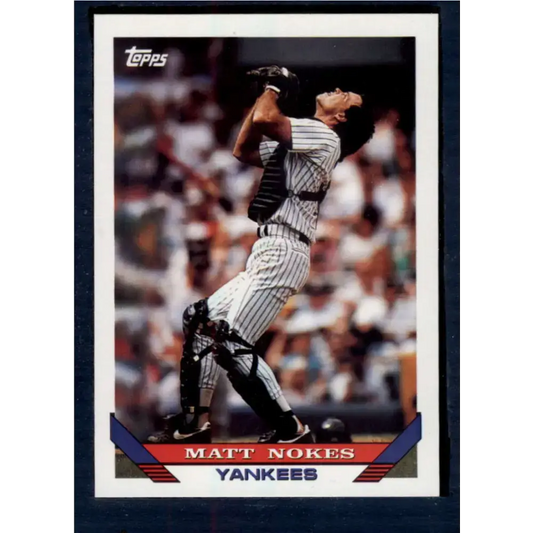 1993 Topps #561 Matt Nokes NM-MT New York Yankees Baseball Card - Baseball Card Single