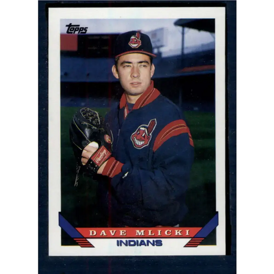 1993 Topps #571 Dave Mlicki NM-MT Cleveland Indians Baseball Card - Baseball Card Single