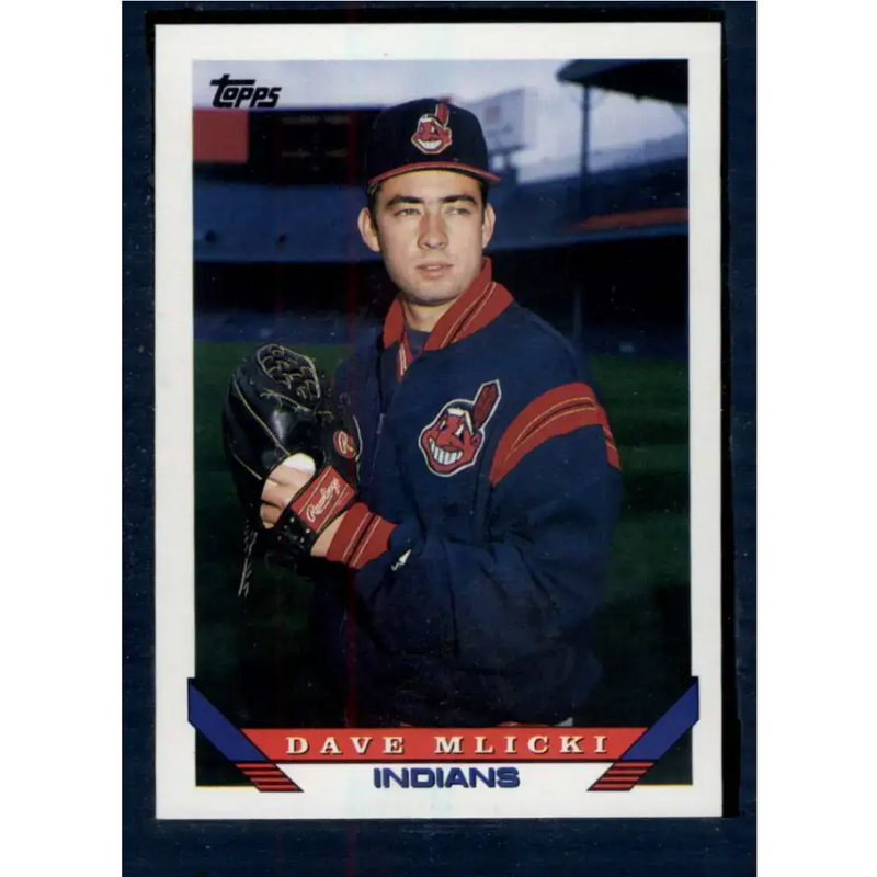 1993 Topps #571 Dave Mlicki NM-MT Cleveland Indians Baseball Card - Baseball Card Single