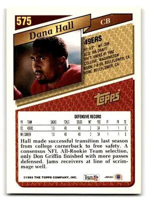 1993 Topps #575 Dana Hall - Football Card Single