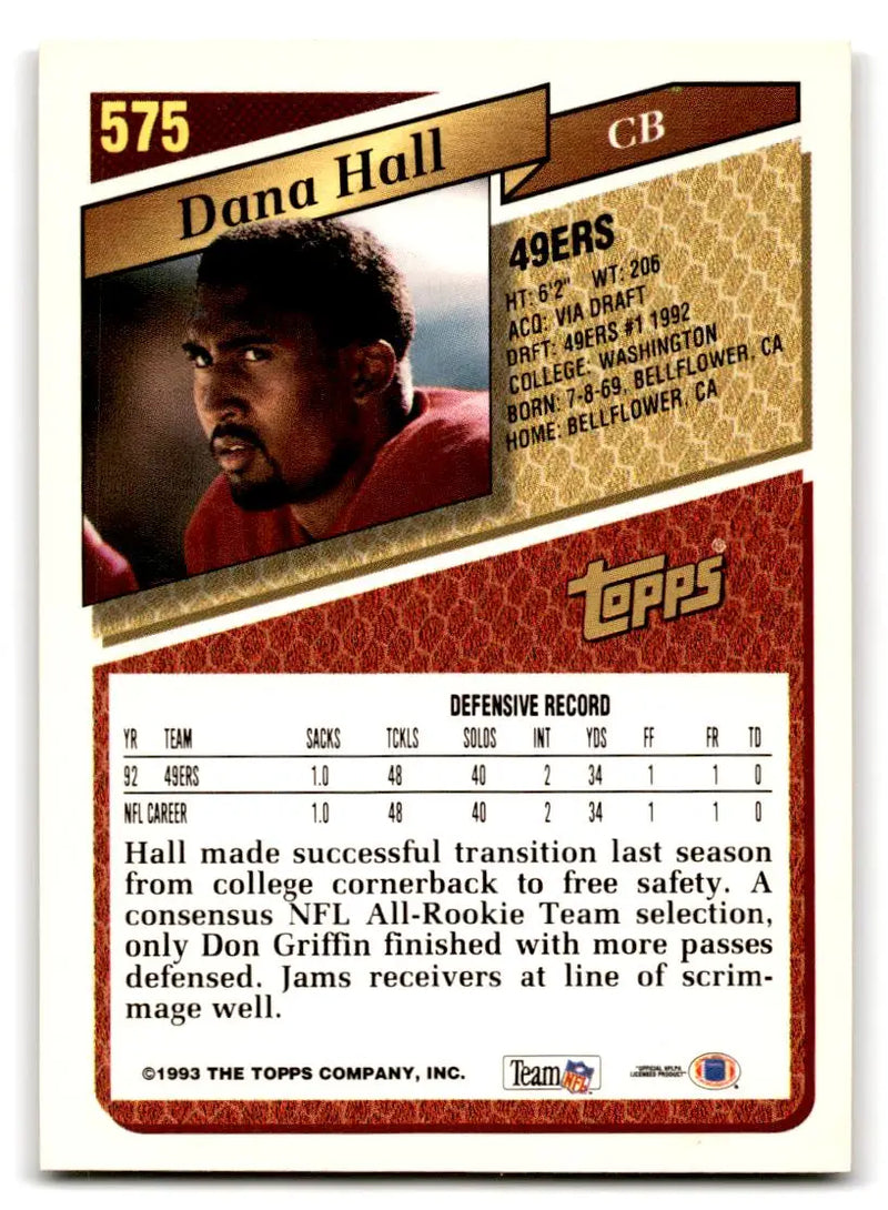 1993 Topps #575 Dana Hall - Football Card Single