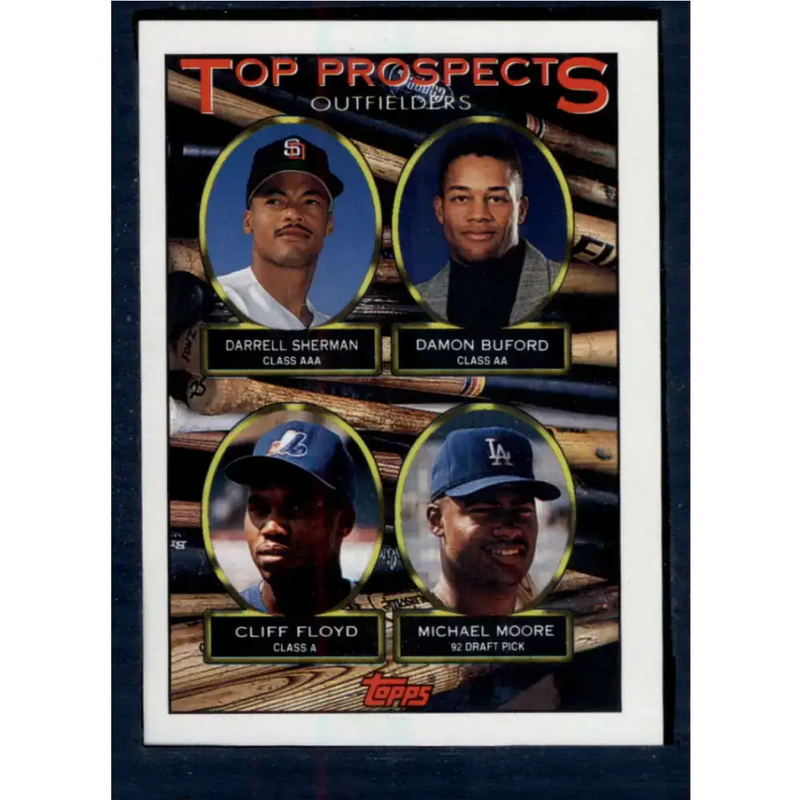 1993 Topps #576 Darrell Sherman/Damon Buford/Cliff Floyd/Michael Moore NM-MT San Diego Padres/Baltimore
