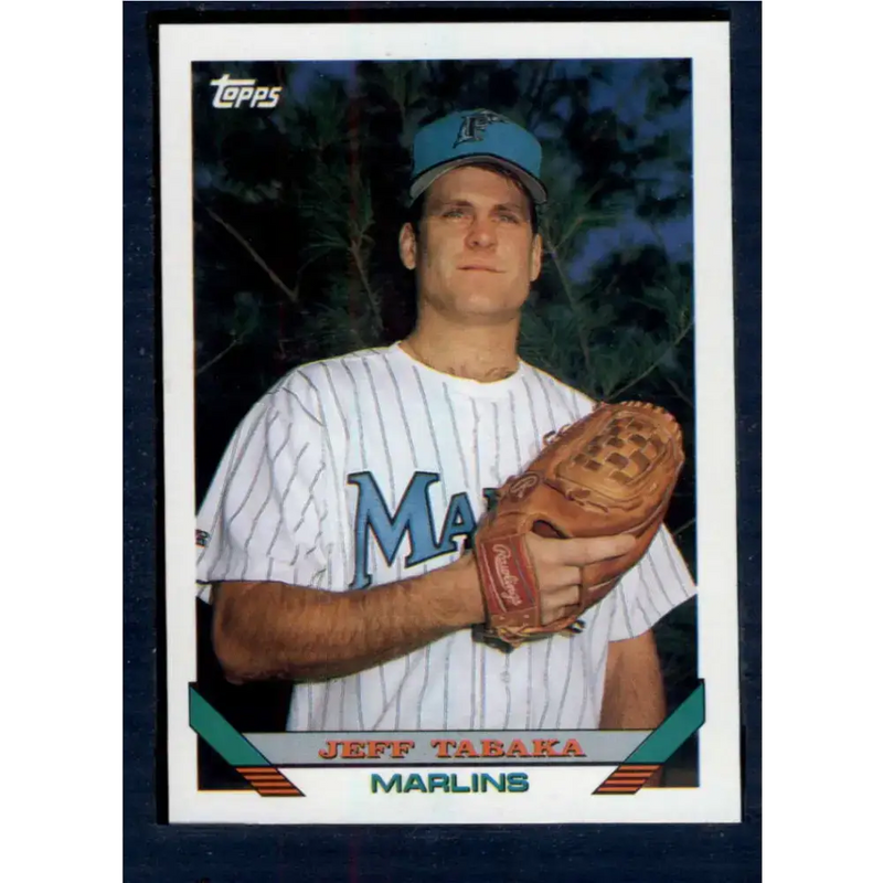 1993 Topps #586 Jeff Tabaka NM-MT RC Rookie Florida Marlins Baseball Card - Baseball Card Single