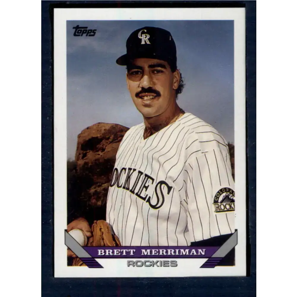 1993 Topps #593 Brett Merriman NM-MT RC Rookie Colorado Rockies Baseball Card - Baseball Card Single