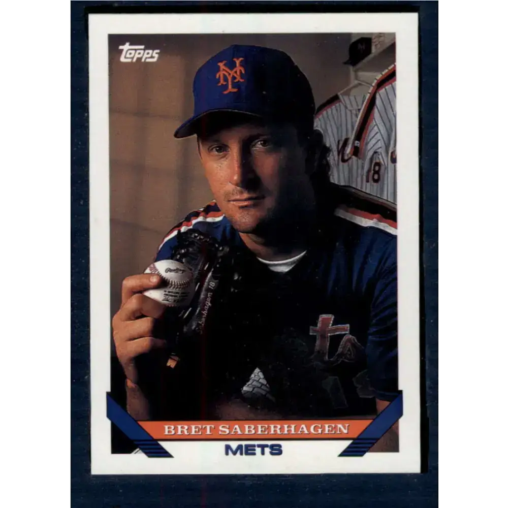 1993 Topps #600 Bret Saberhagen NM-MT New York Mets Baseball Card - Baseball Card Single
