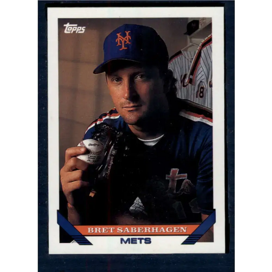 1993 Topps #600 Bret Saberhagen NM-MT New York Mets Baseball Card - Baseball Card Single