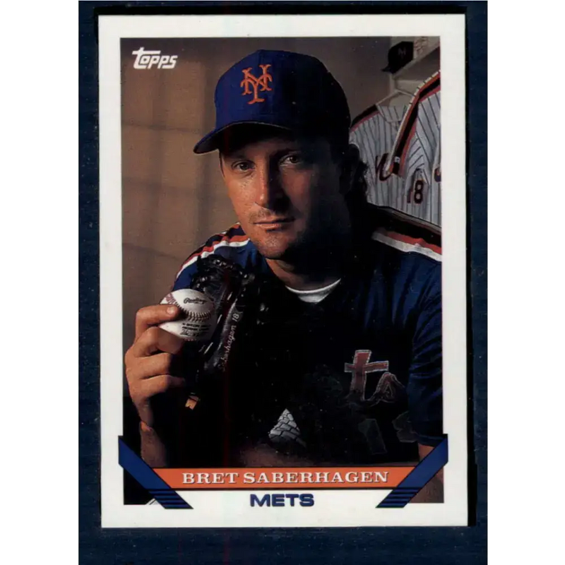 1993 Topps #600 Bret Saberhagen NM-MT New York Mets Baseball Card - Baseball Card Single