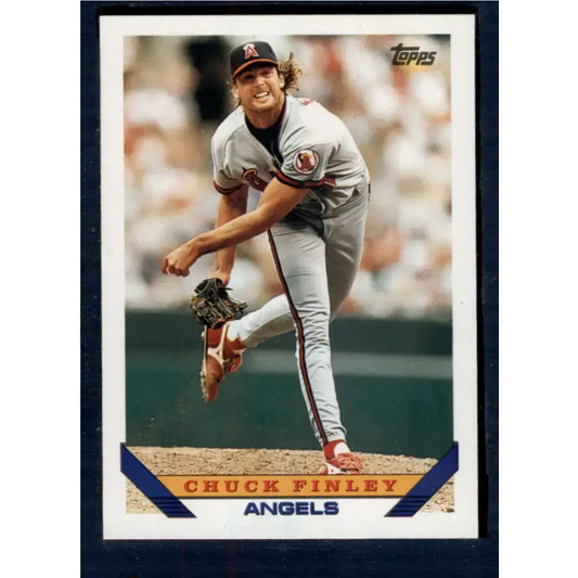 1993 Topps #605 Chuck Finley NM-MT California Angels Baseball Card - Baseball Card Single
