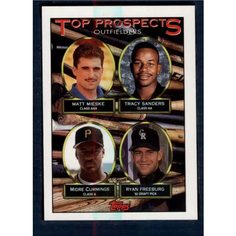 1993 Topps #616 Matt Mieske/Tracy Sanders/Midre Cummings/Ryan Freeburg NM-MT RC Rookie Milwaukee Brewers/Cleveland