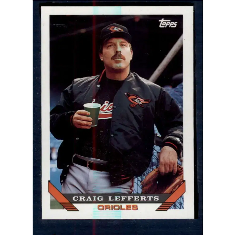 1993 Topps #617 Craig Lefferts NM-MT Baltimore Orioles Baseball Card - Baseball Card Single