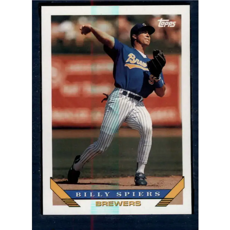 1993 Topps #619 Bill Spiers NM-MT Milwaukee Brewers Baseball Card - Baseball Card Single