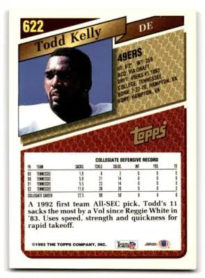 1993 Topps #622 Todd Kelly - Football Card Single