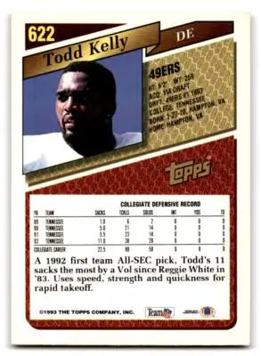 1993 Topps #622 Todd Kelly - Football Card Single