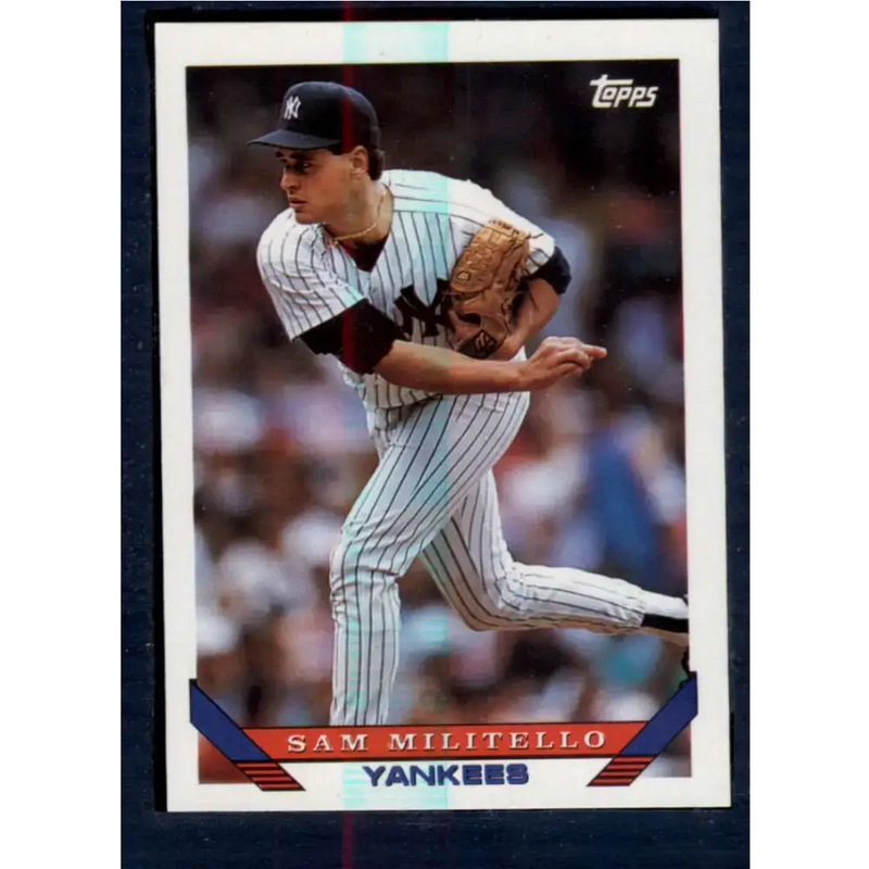 1993 Topps #624 Sam Militello NM-MT New York Yankees Baseball Card - Baseball Card Single