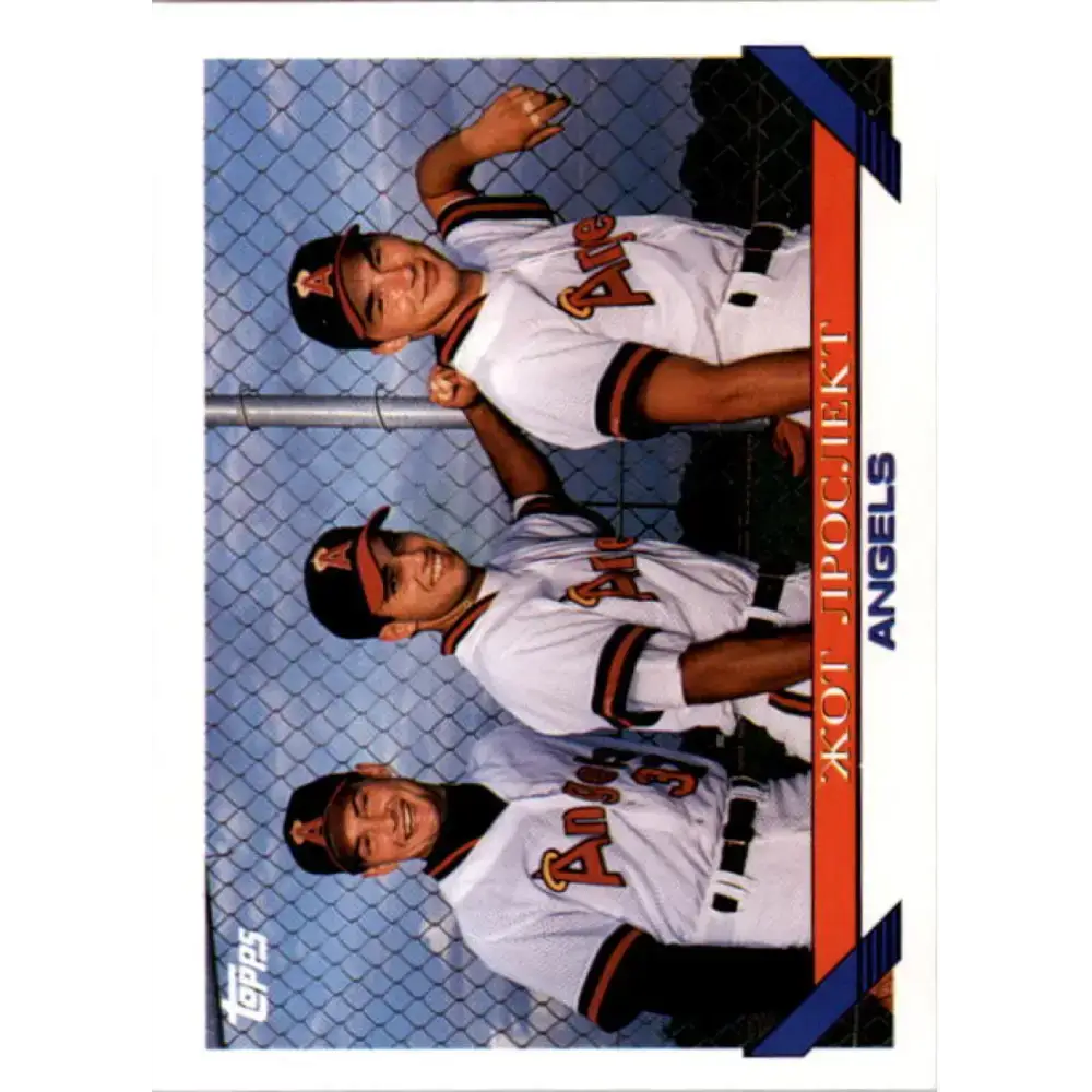 1993 Topps #633 Three Russians Rudy Razjigaev/Eugneyi Puchkov/Ilya Bogatyrev NM-MT California Angels Baseball Card