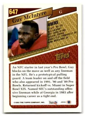 1993 Topps #647 Guy McIntyre Gold - Football Card Single