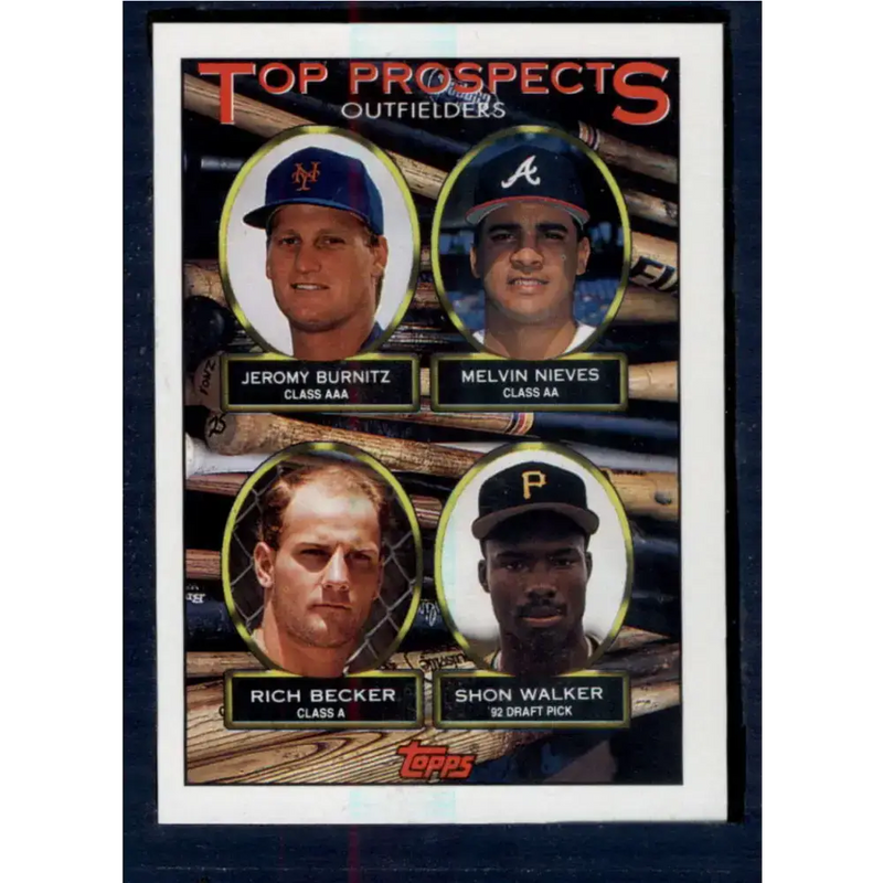 1993 Topps #658 Jeromy Burnitz/Melvin Nieves/Rich Becker/Shon Walker NM-MT RC Rookie New York Mets/Atlanta
