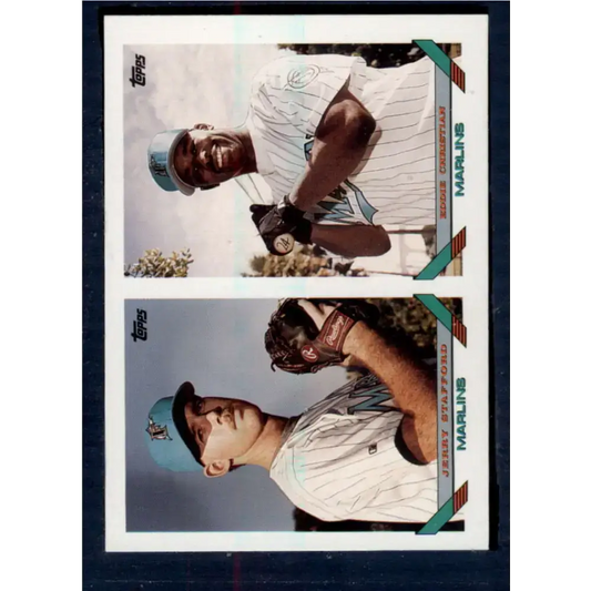 1993 Topps #683 Jerry Stafford/Eddie Christian NM-MT RC Rookie Florida Marlins Baseball Card - Baseball Card Single