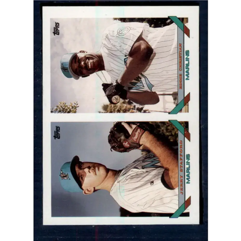 1993 Topps #683 Jerry Stafford/Eddie Christian NM-MT RC Rookie Florida Marlins Baseball Card - Baseball Card Single