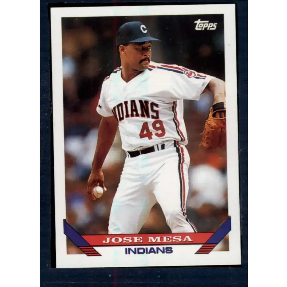 1993 Topps #696 Jose Mesa NM-MT Cleveland Indians Baseball Card - Baseball Card Single