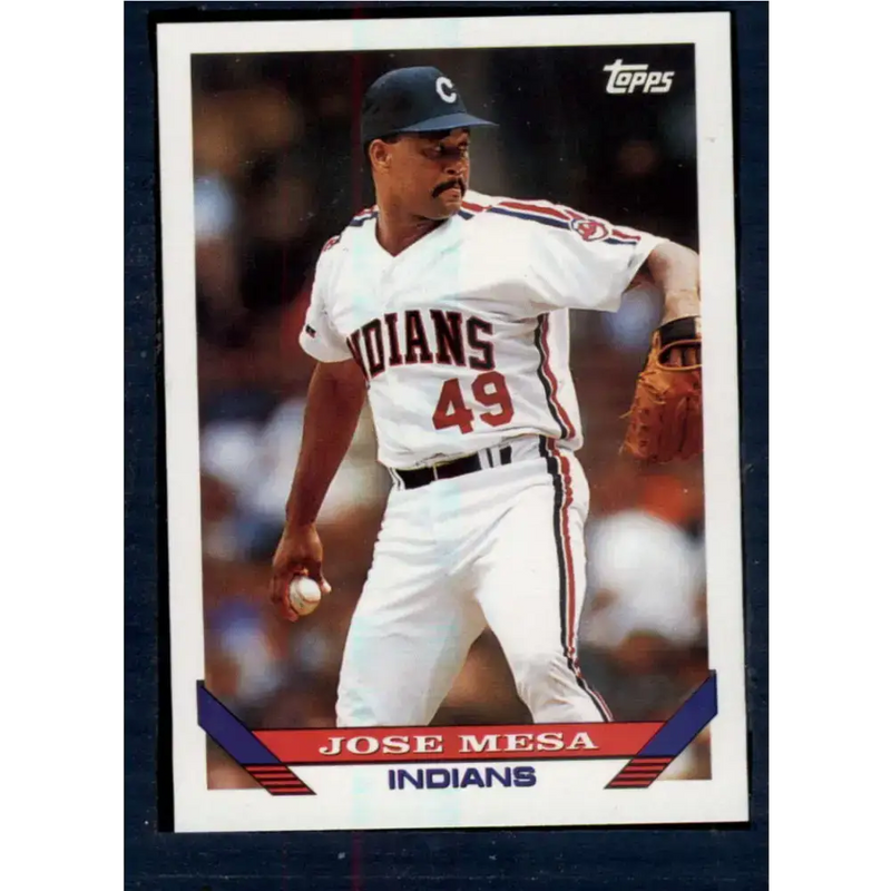 1993 Topps #696 Jose Mesa NM-MT Cleveland Indians Baseball Card - Baseball Card Single