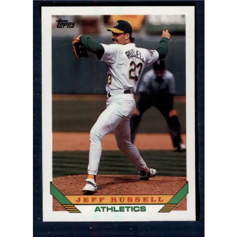 1993 Topps #736 Jeff Russell NM-MT Oakland Athletics Baseball Card - Baseball Card Single