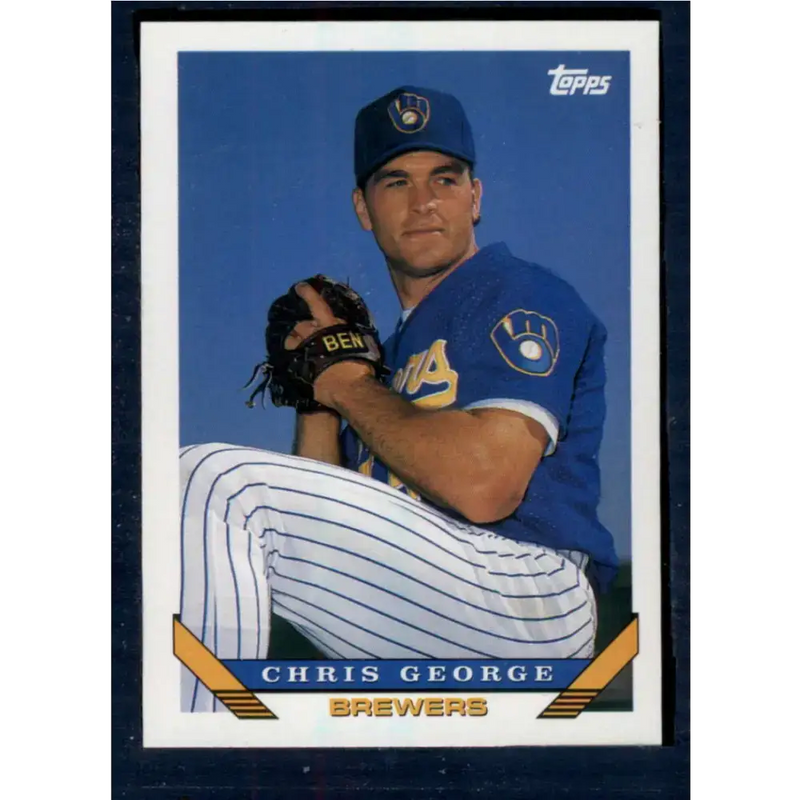 1993 Topps #744 Chris George NM-MT Milwaukee Brewers Baseball Card - Baseball Card Single