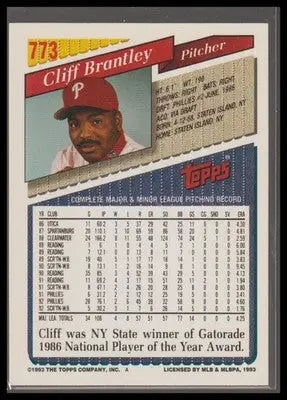 1993 Topps #773 Cliff Brantley Gold
