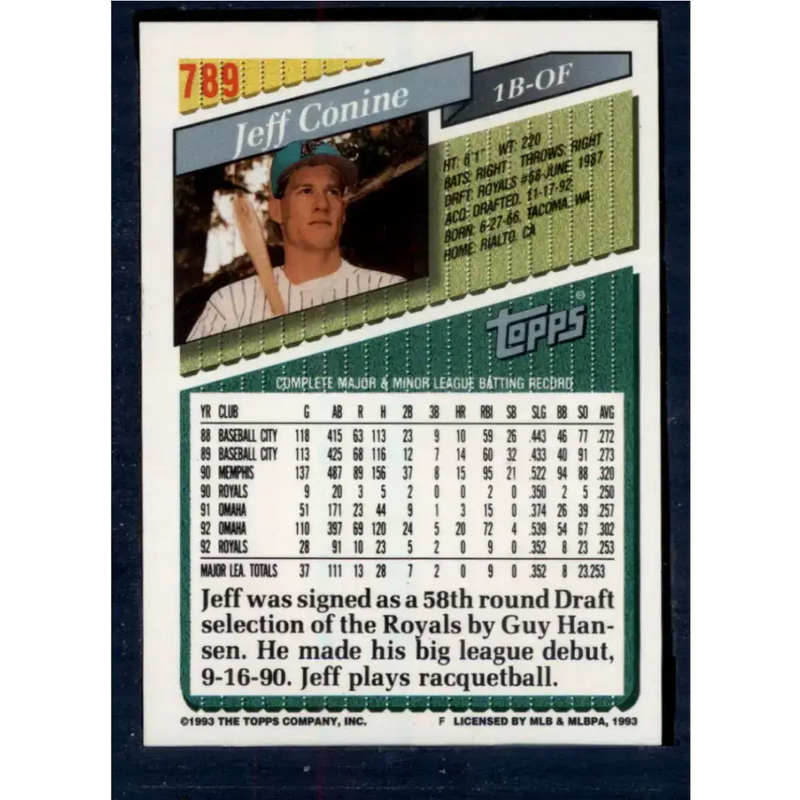 1993 Topps #789 Jeff Conine NM-MT Florida Marlins Baseball Card - Baseball Card Single