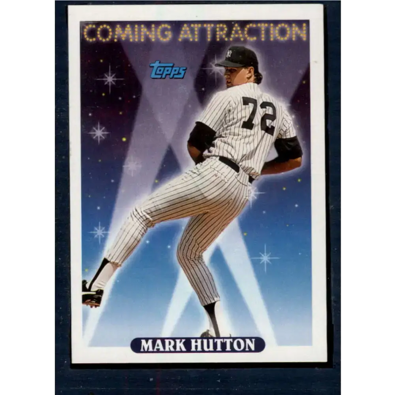 1993 Topps #806 Mark Hutton NM-MT New York Yankees Baseball Card - Baseball Card Single