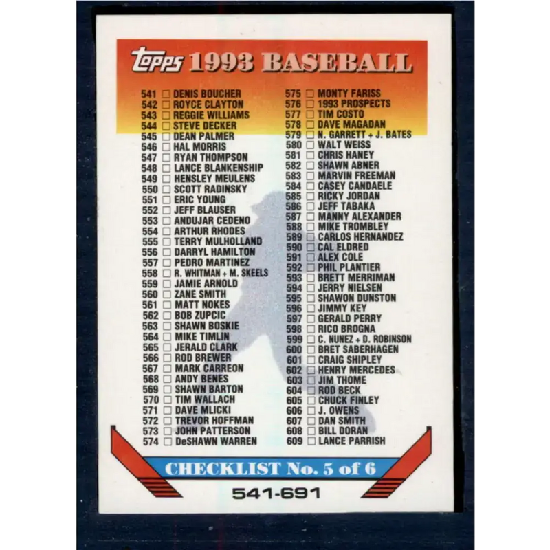 1993 Topps #824 Checklist 541-691 NM-MT Checklist Baseball Card - Baseball Card Single
