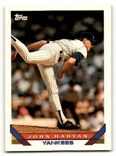 John Habyan Yankees baseball cards from 1993 Topps #86 featuring John Habyan and New York Yankees