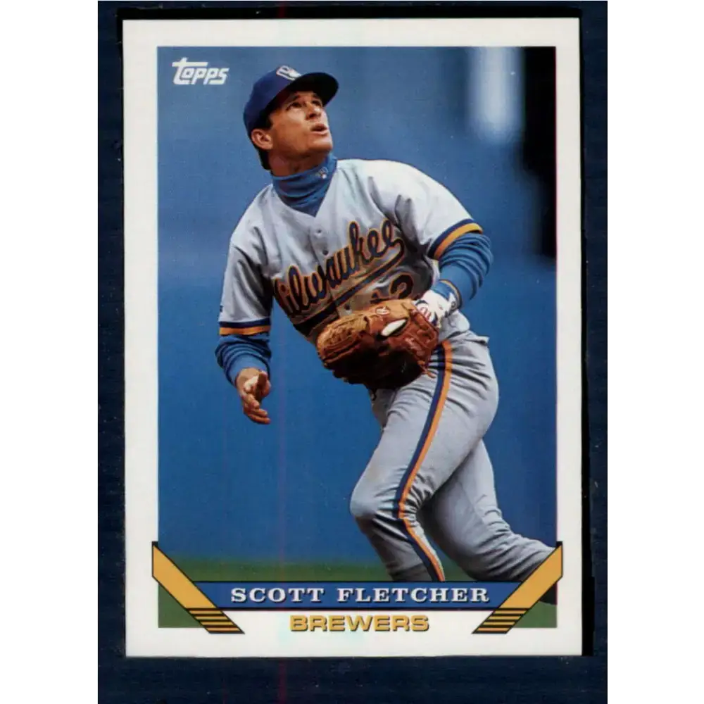 1993 Topps #97 Scott Fletcher NM-MT Milwaukee Brewers Baseball Card - Baseball Card Single