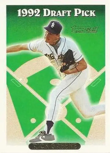 Original gloss Baseball card featuring 1993 Topps Gold #233 Rick Greene Tigers