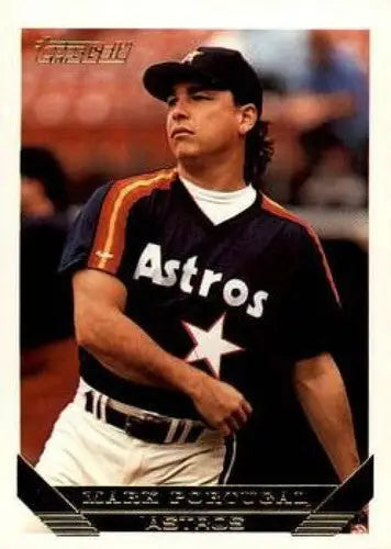 Original gloss baseball card of Mark Portugal from 1993 Topps Gold series