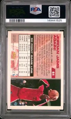 1993 Topps Gold Michael Jordan #64 50 Point Club Chicago Bulls PSA 8